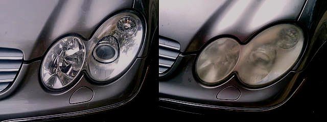 Clean Headlights on Car