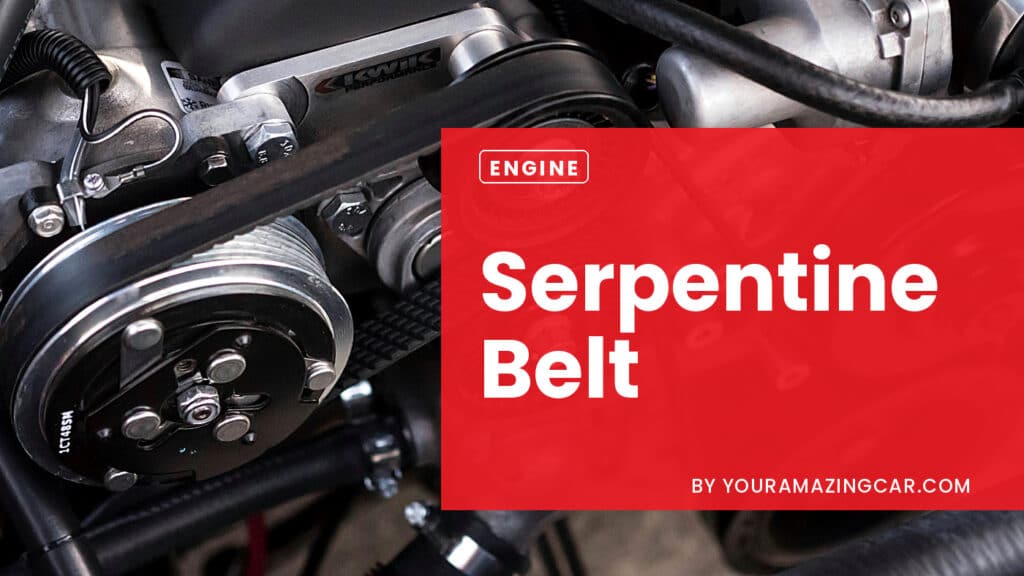 serpentine belt Serpentine Belt A car engine in a body shop