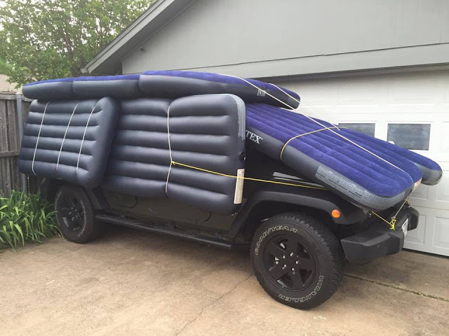 car with air mattresses to prevent hail