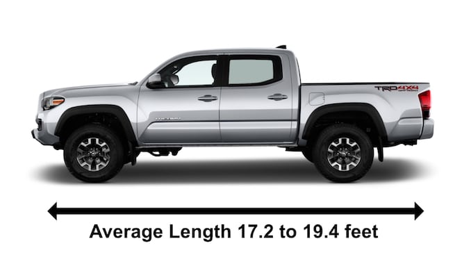Toyota Tacoma Pickup different car lengths