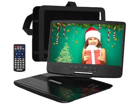 HDJUNTUNKOR Portable DVD Player 12.5 Inch with 10.1 HD Swivel Display Screen