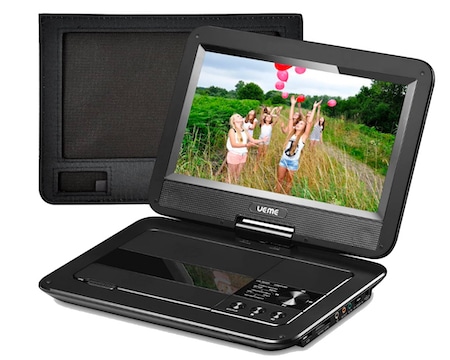 UEME Portable DVD Player with Car Headrest Mount Case