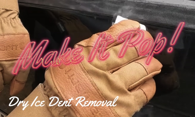 Dry ice dent removal