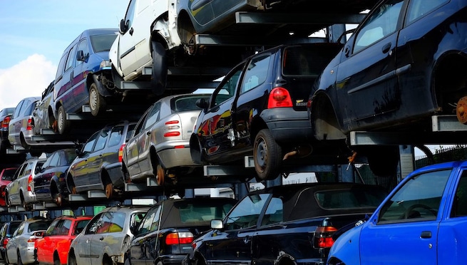 Junkyard full of non running vehicles